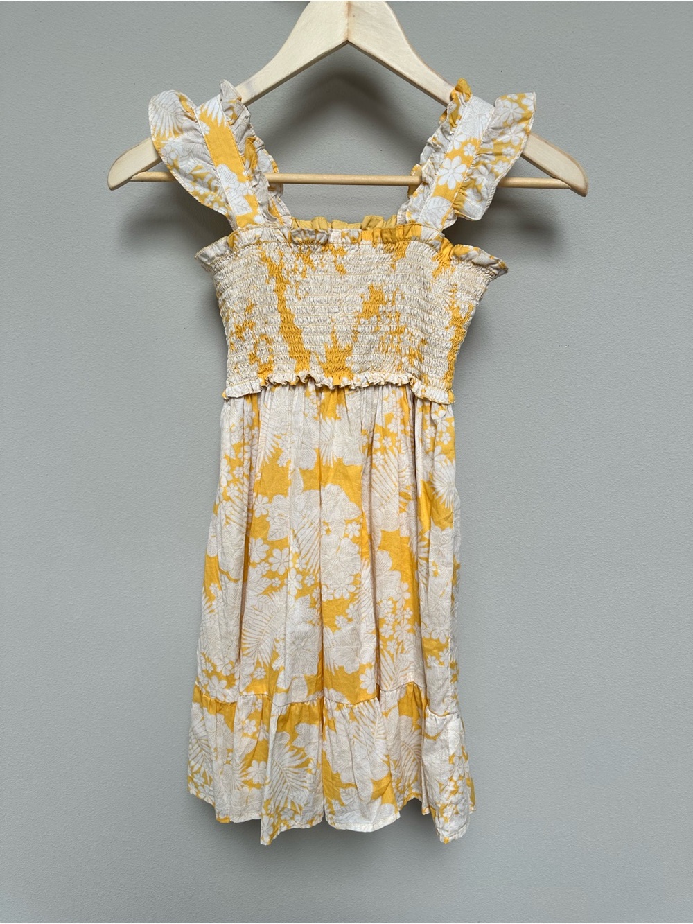 Janie and Jack Yellow and White Floral Smocked Sundress